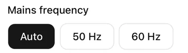 Wavli Remove Hum Mains frequency control with Auto, 50 Hz and 60 Hz